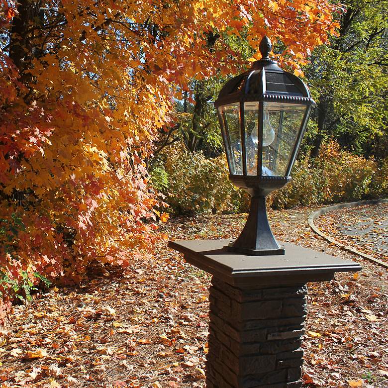 Image 5 Royal Bulb 23"H Weathered Bronze Solar LED Pier Mount Light more views
