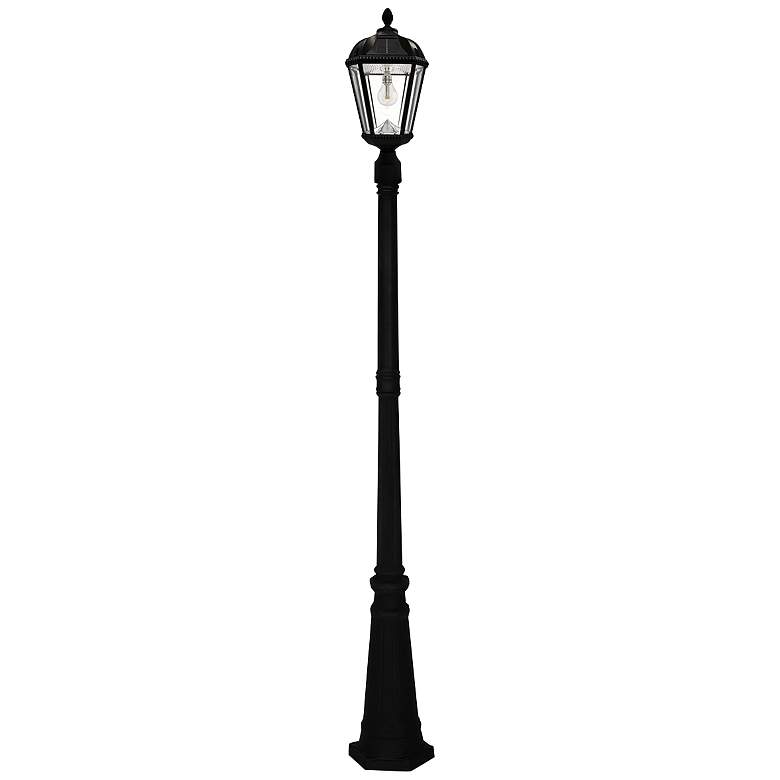 Image 1 Royal Bulb 87 inch High Black Solar LED Outdoor Post Light