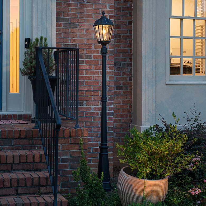 Image 1 Royal Bulb 87"H Black Solar LED Outdoor Post Light w/ Base