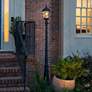 2_Royal Bulb 87"H Black Solar LED Outdoor Post Light w/ Base