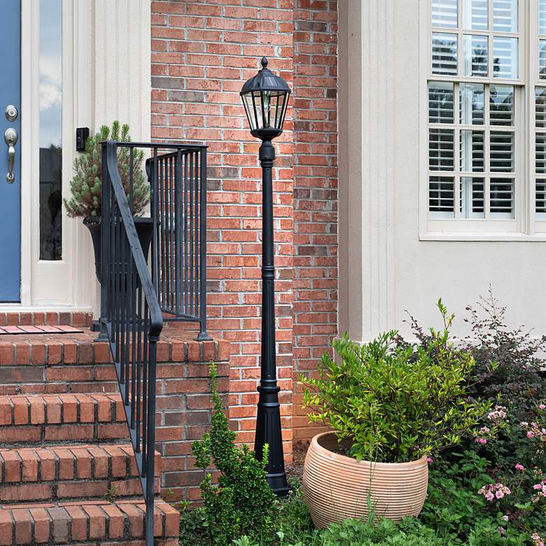 Image 4 Royal Bulb 87"H Black Solar LED Outdoor Post Light w/ Base more views