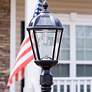 6_Royal Bulb 87"H Black Solar LED Outdoor Post Light w/ Base more views