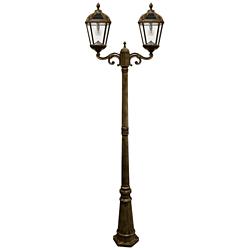 Royal Bulb 89"H Bronze 2-Head Solar LED Post Light with Base