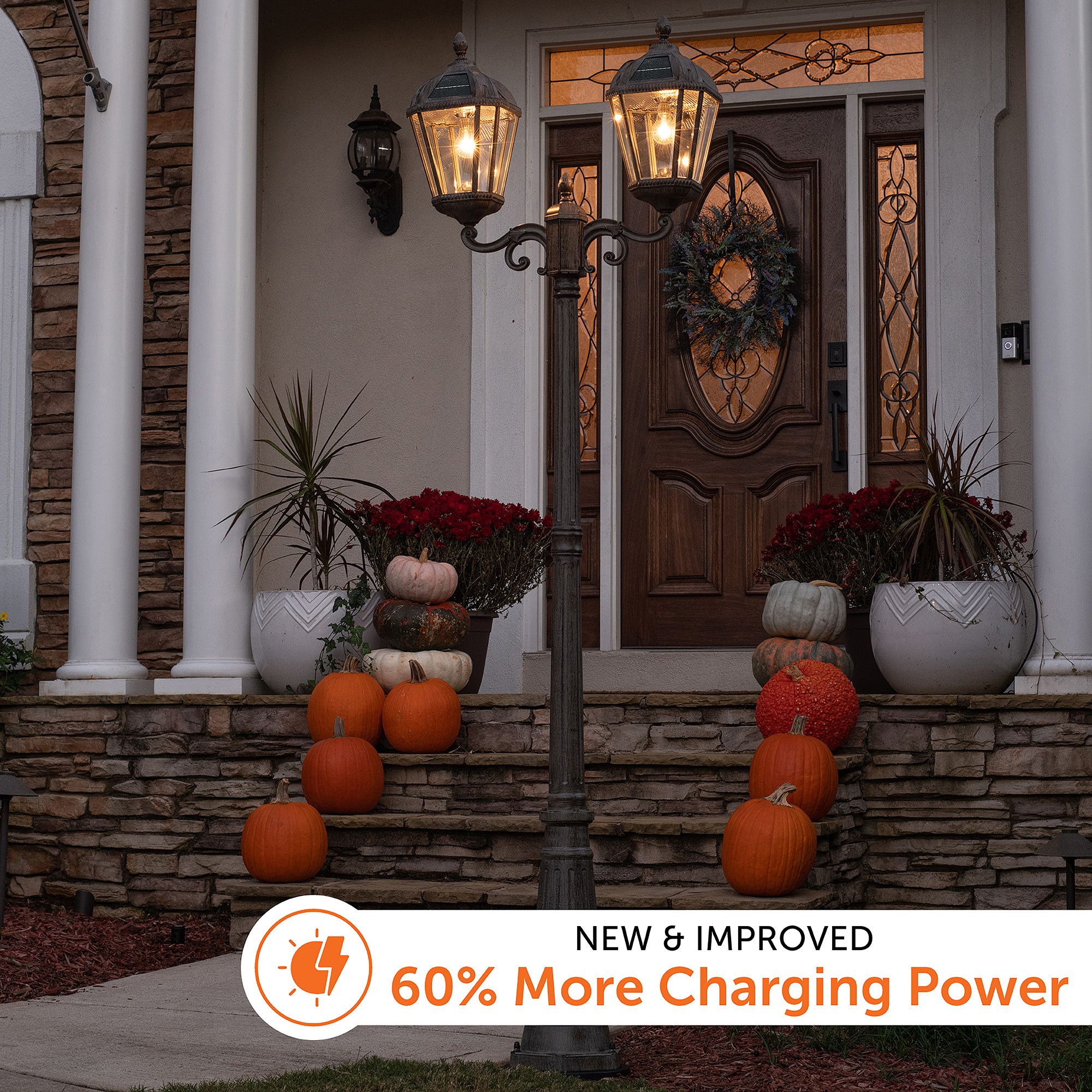 Image 5 Royal Bulb 89"H Bronze 2-Head Solar LED Post Light with Base more views