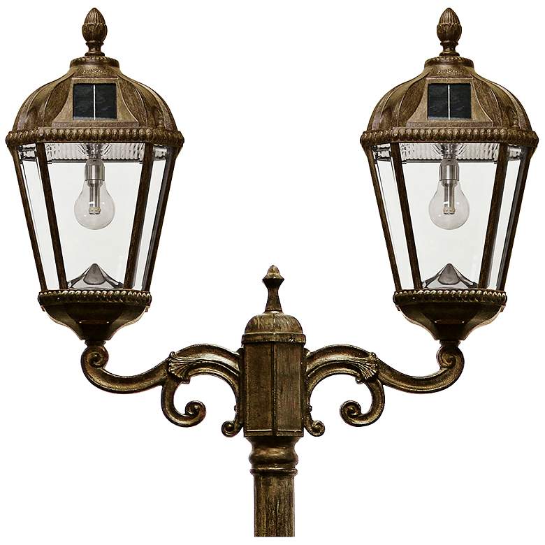 Image 2 Royal Bulb 89 inchH Bronze 2-Lamp Solar LED Outdoor Post Light more views