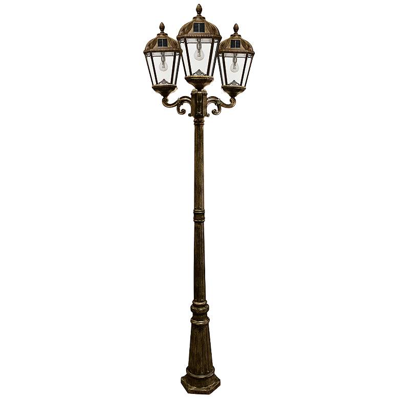 Image 2 Royal Bulb 89"H Bronze 3-Head Solar LED Post Light with Base