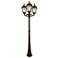 Royal Bulb 89"H Bronze 3-Head Solar LED Post Light with Base