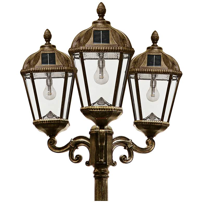 Image 3 Royal Bulb 89"H Bronze 3-Head Solar LED Post Light with Base more views