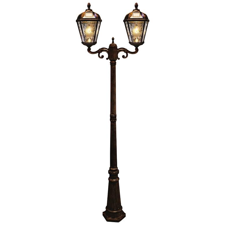 Image 1 Royal Bulb 89"H Brushed Bronze Solar LED Outdoor Post Light