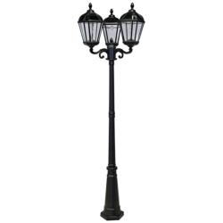 Royal Bulb Triple Head Lamp Post Black