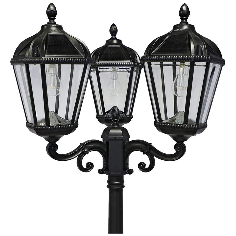 Image 7 Royal Bulb Triple Head Lamp Post Black more views