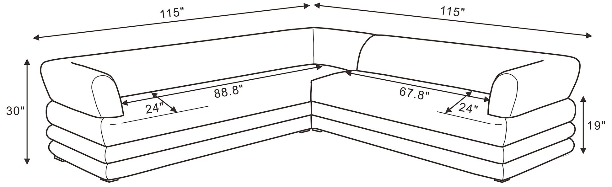 Image 3 Royal Contemporary Modern 2-Piece Sectional in Green more views