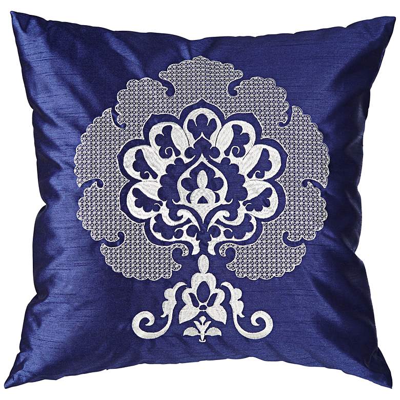 Image 1 Royal Crest Blue 18 inch Square Decorative Pillow