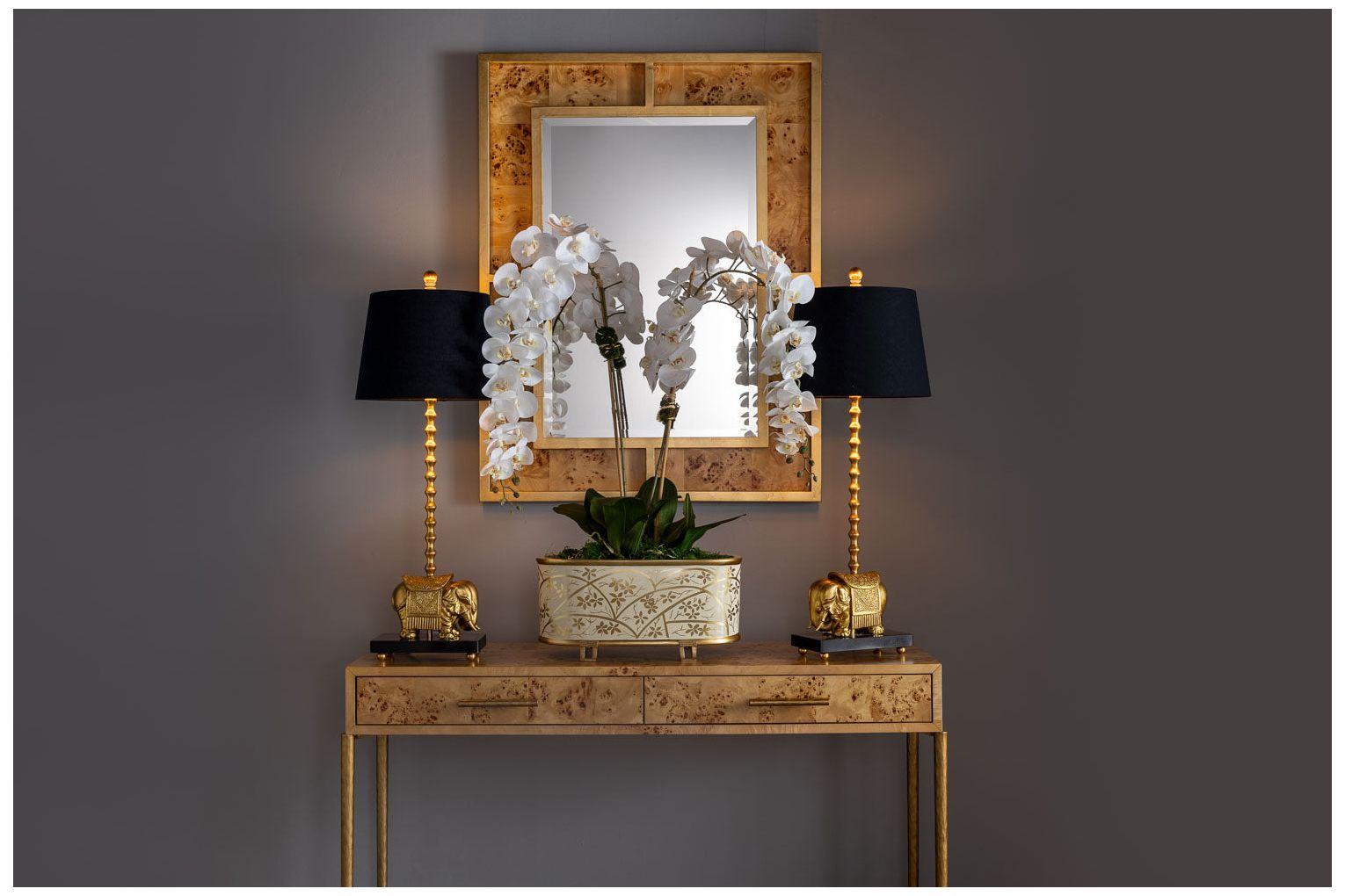 Image 4 Royal Gold Elephant Lamp Set/2 more views