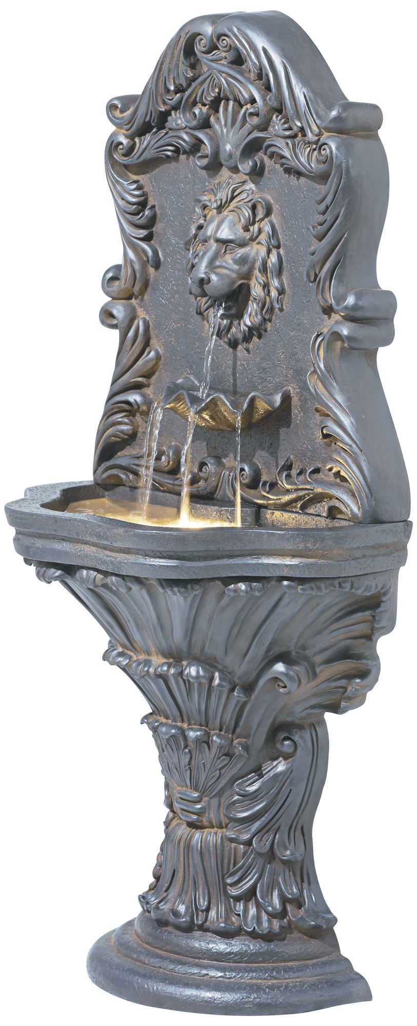 Image 6 Royal Lion Acanthus 50" High Fountain with LED Light more views