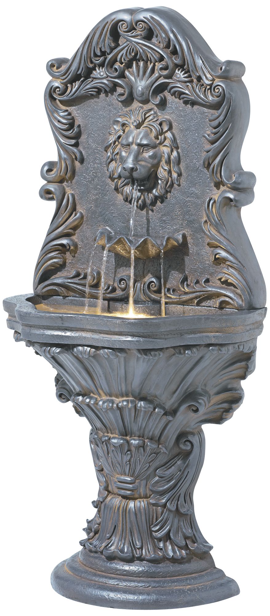 Imperial Lion Acanthus Fountain with Light