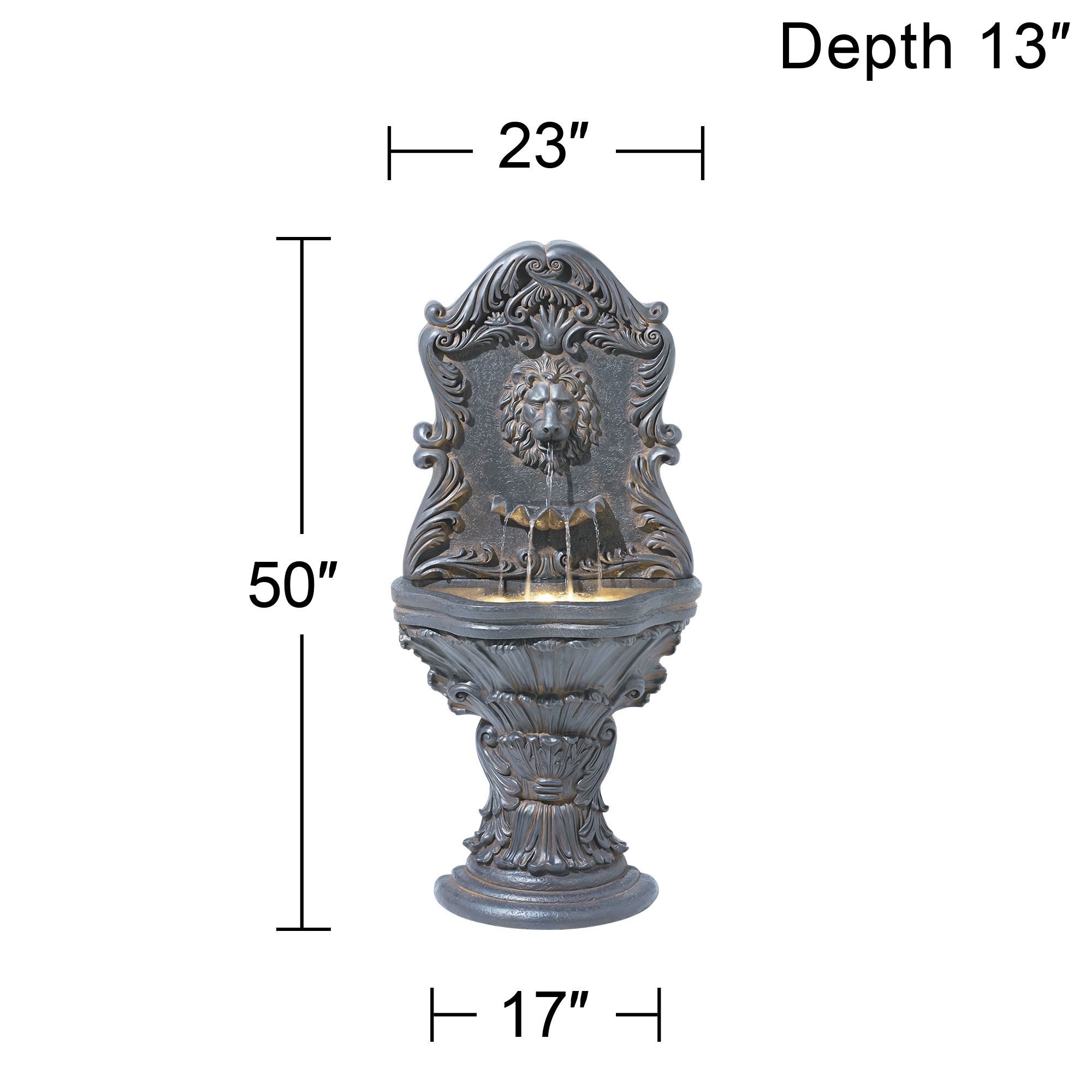 Imperial Lion Acanthus Fountain with Light