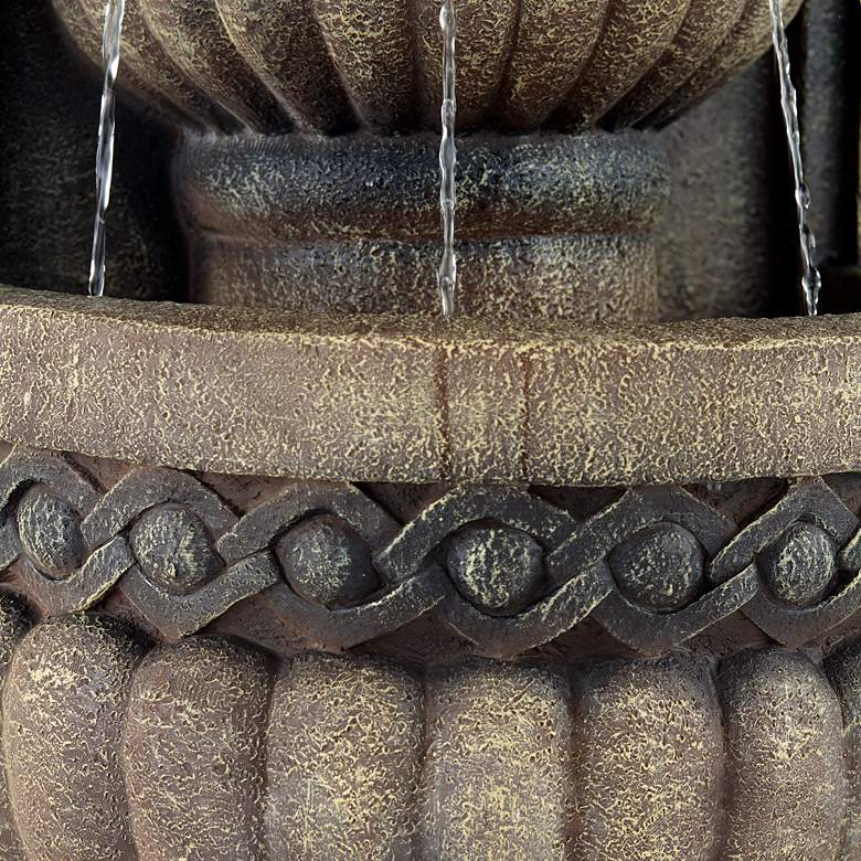 Image 4 Royal Lion Face 50" High 2-Tier Fountain with LED Light more views