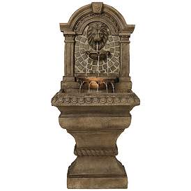 Image3 of Royal Lions-Head 51" High Patio Garden Fountain with Light