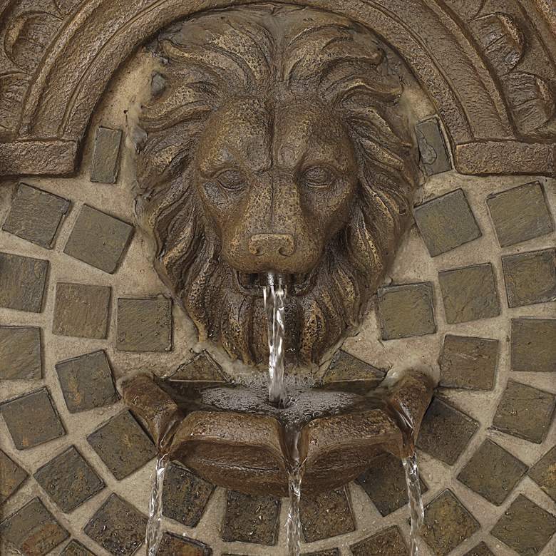 Image 4 Royal Lions-Head 51 inch High Patio Garden Fountain with Light more views