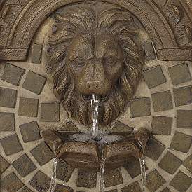 Image4 of Royal Lions-Head 51" High Patio Garden Fountain with Light more views