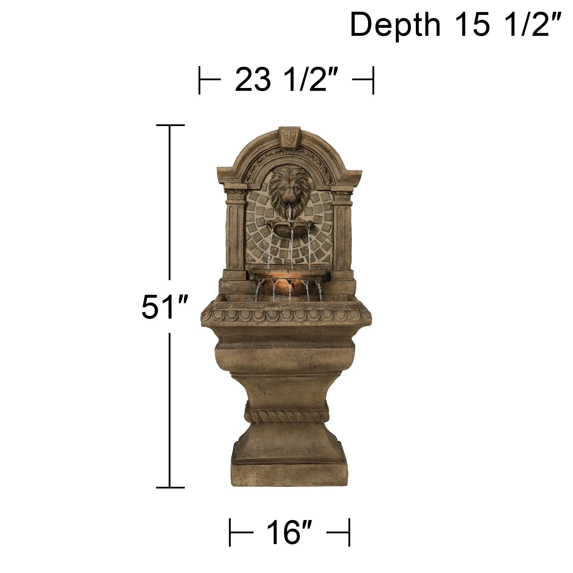 Royal Lions-Head Floor Fountain