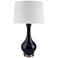 Royal Navy Blue Table Lamp with Outlet and USB Port