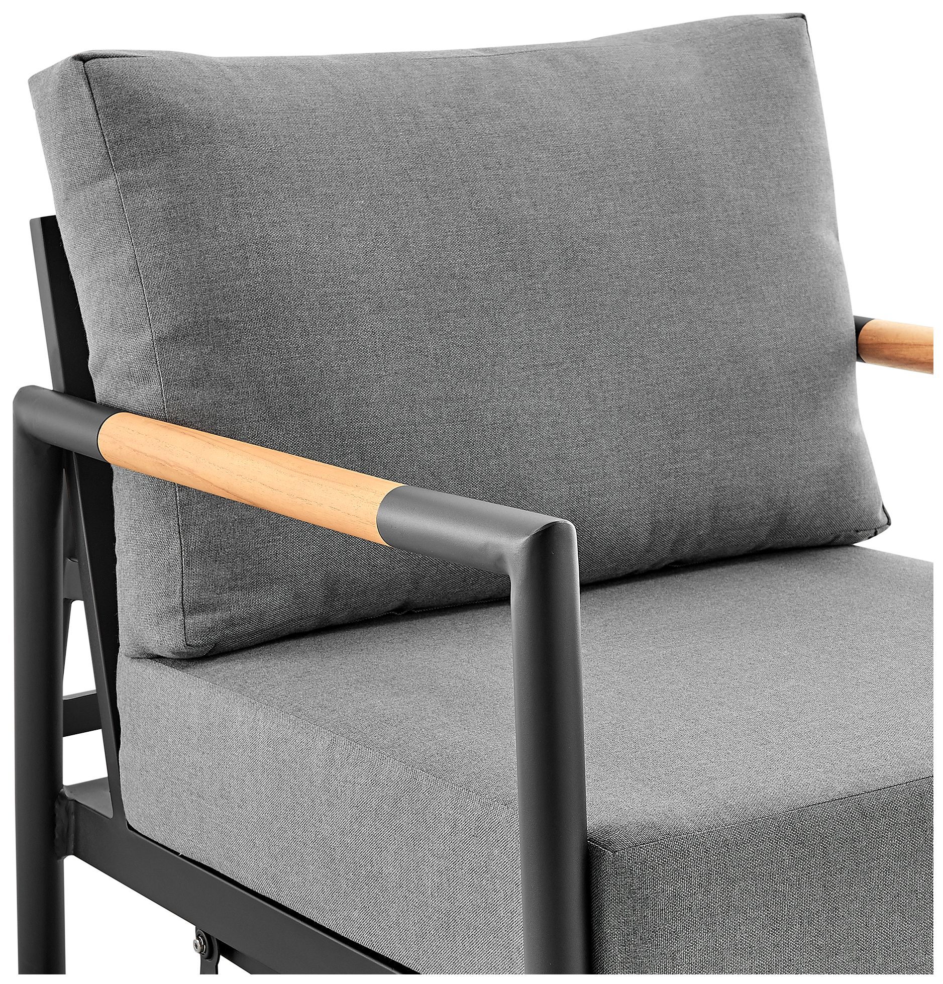 Image 6 Royal Outdoor Patio Swivel Glider Lounge Chair in Black Aluminum and Teak more views