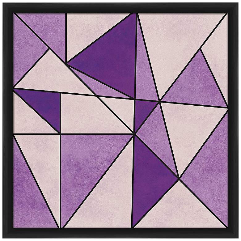 Image 1 Royal Purple Triangles I 22 inch Square Framed Wall Art