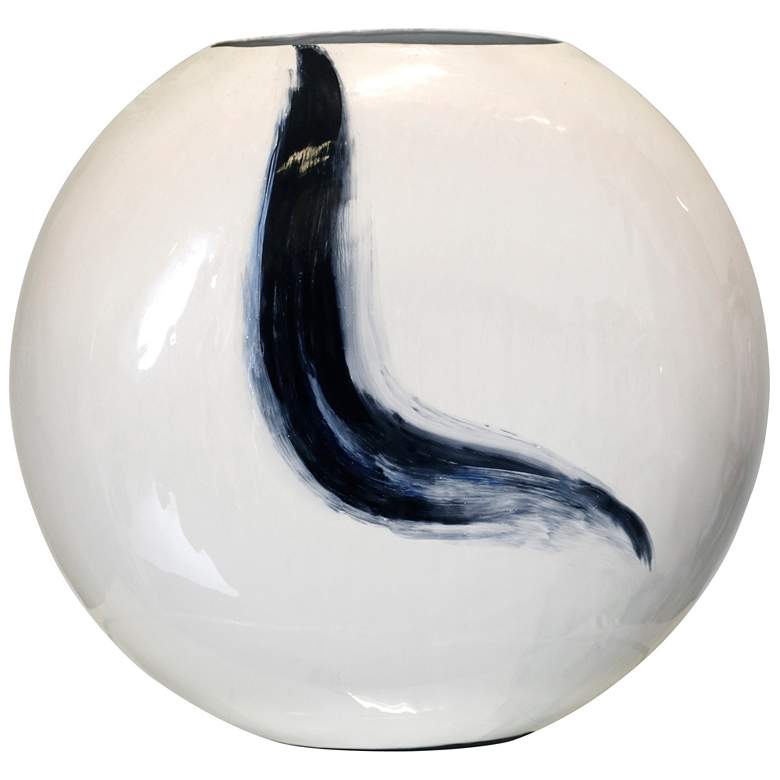 Image 1 Royal Swift Iron Vase White, Navy