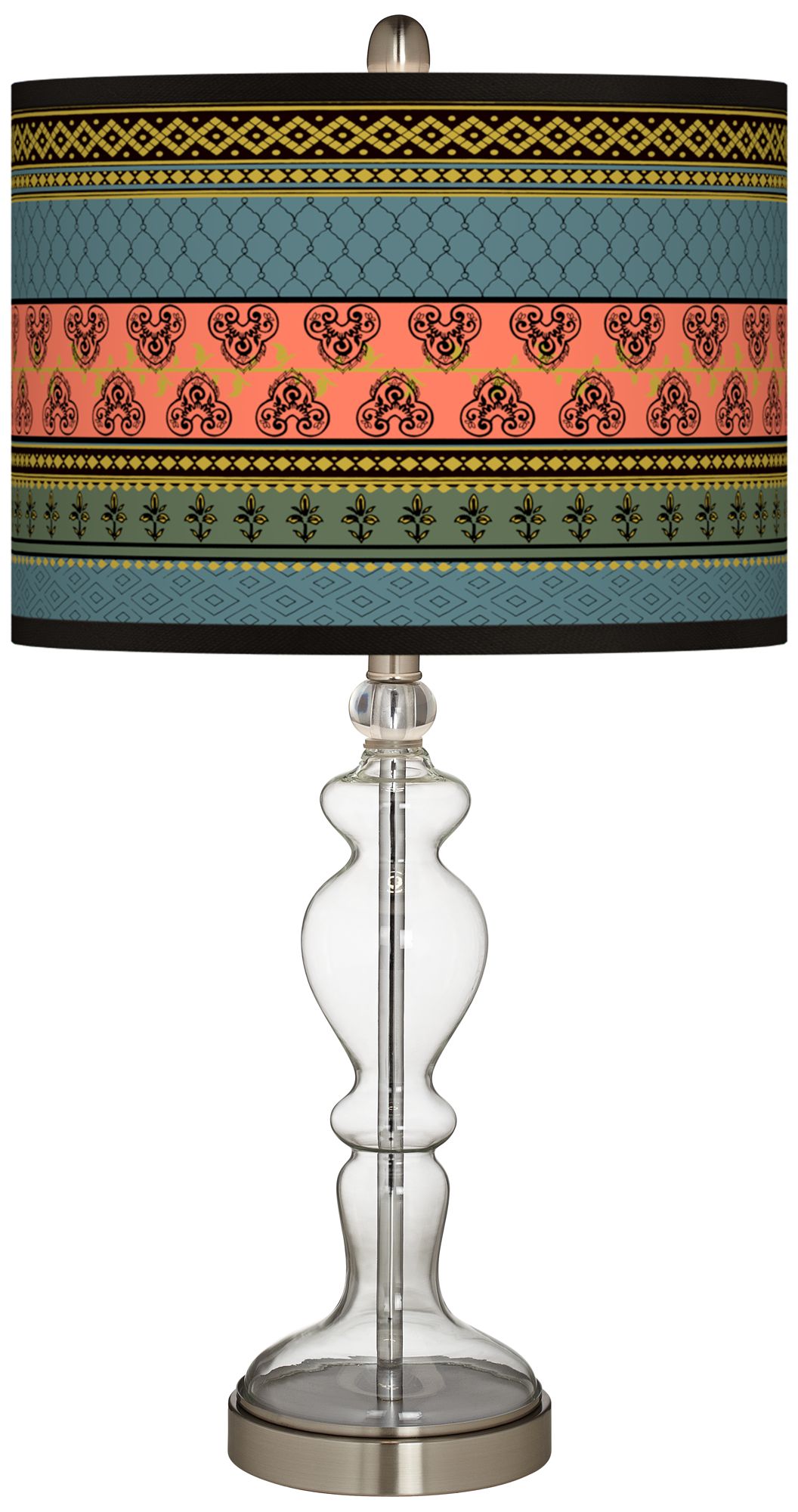 Royal Tapestry Giclee Apothecary Clear Glass Table Lamp