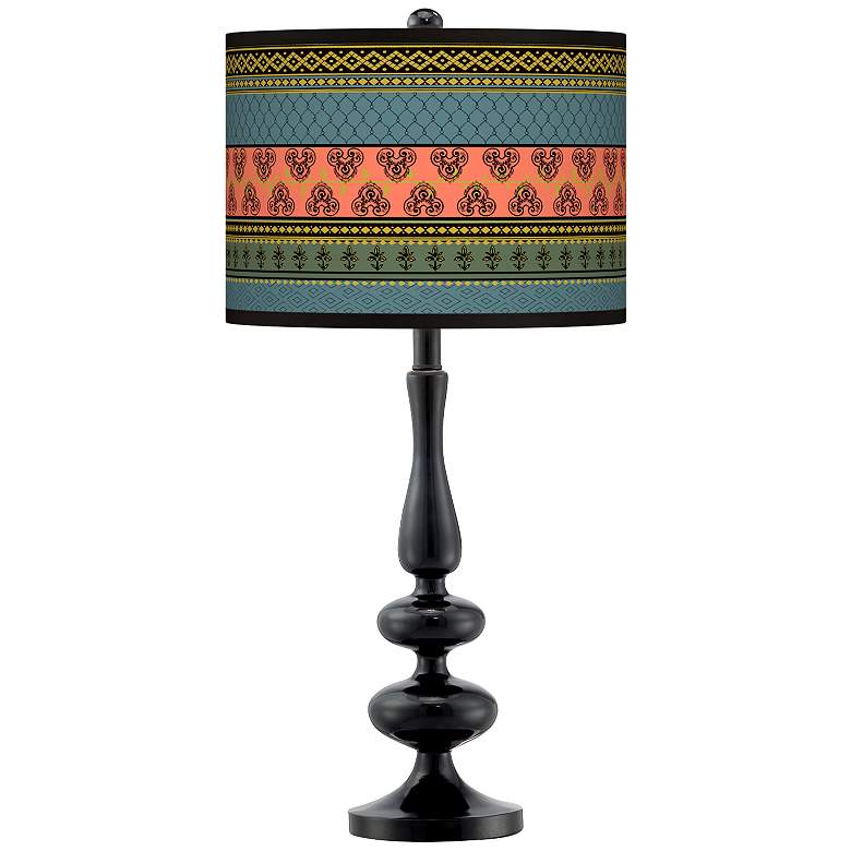 Image 1 Royal Tapestry Giclee Paley Black Table Lamp