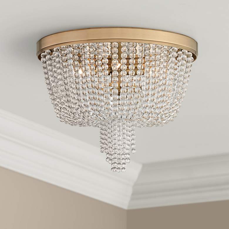 Image 1 Royalton 18 1/4" Wide Aged Brass Ceiling Light