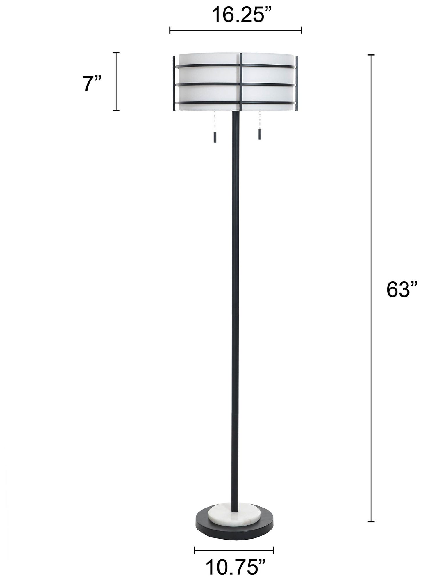 Royce 63" High Zammel Floor Lamp with White Shade