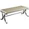 Royce Beige Faux Leather Tufted Bench