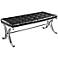 Royce Black Faux Leather Tufted Bench