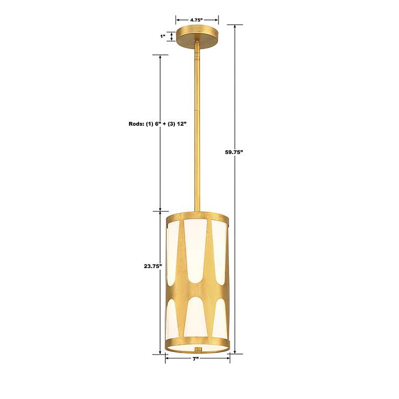 Image 5 Royston 1 Light Antique Gold Pendant more views