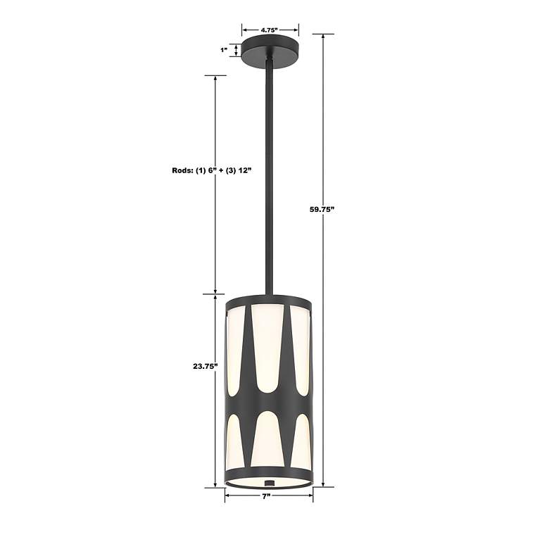 Image 6 Royston 1 Light Black Pendant more views