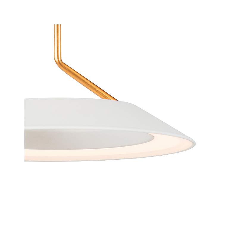 Royyo 44&quot; Wide Matte White and Gold 3-Light Linear Pendant more views