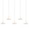 Royyo 44"W Matte White and Gold 5-Light Linear Pendant