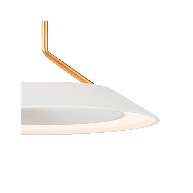 Image 3 Royyo 44"W Matte White and Gold 5-Light Linear Pendant more views