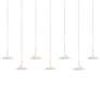 Royyo 44"W Matte White and Gold 7-Light Linear Pendant