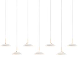 Royyo 44"W Matte White and Gold 7-Light Linear Pendant