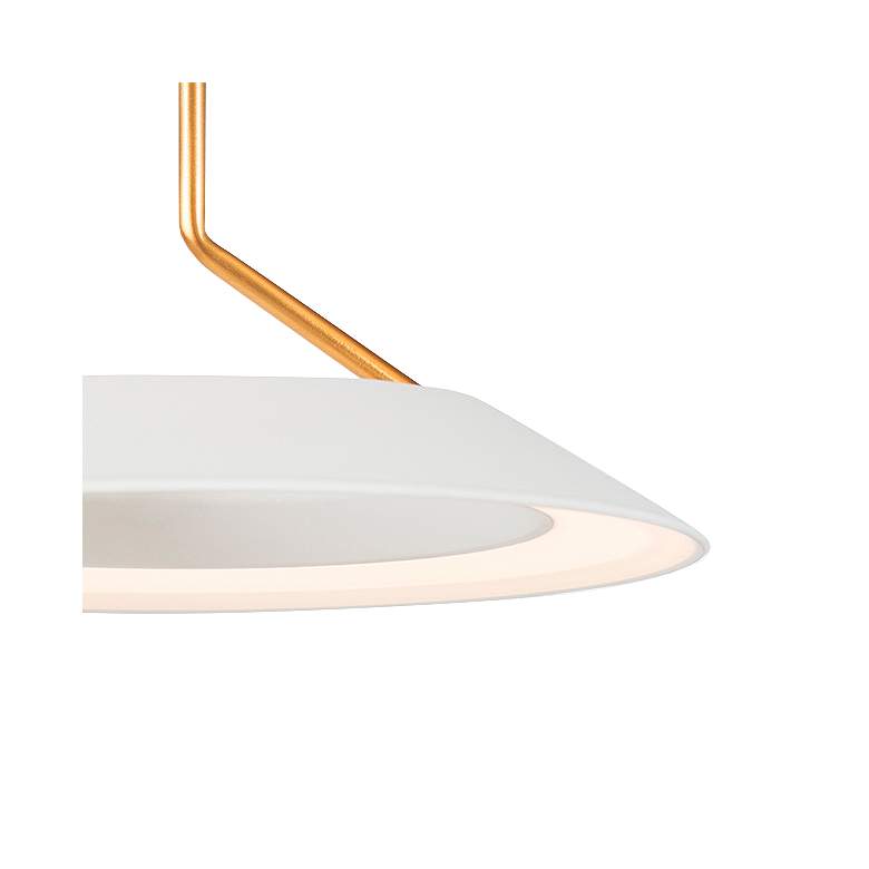 Image 3 Royyo 44 inchW Matte White and Gold 7-Light Linear Pendant more views