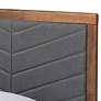 Roze Dark Gray Fabric Walnut Brown Twin Size Platform Bed in scene