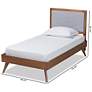 Roze Light Gray Fabric Walnut Brown Twin Size Platform Bed in scene