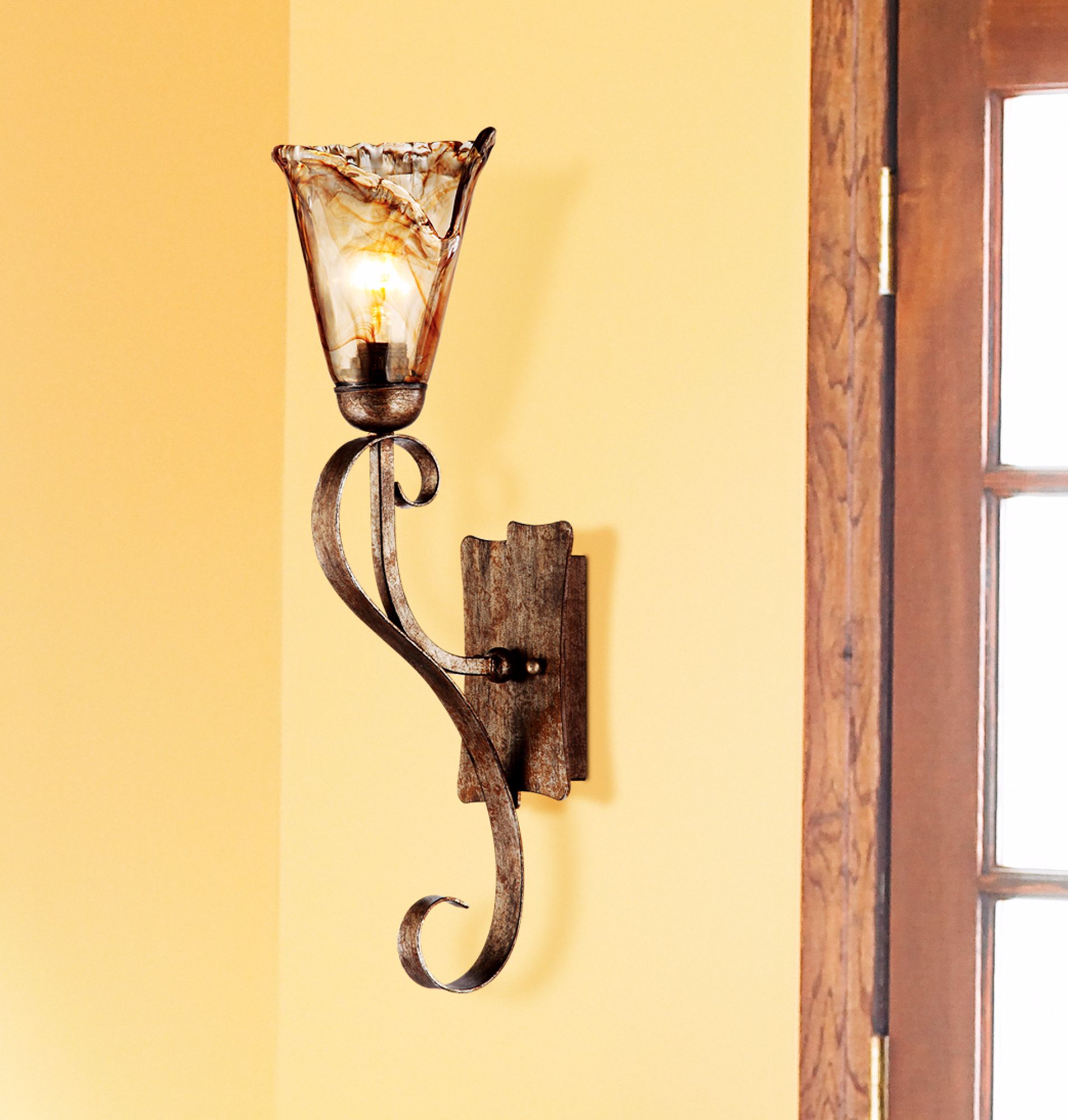 art glass wall sconces