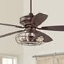Thumbnail3 of Rubbed Bronze Vintage Cage LED Ceiling Fan Light Kit more views