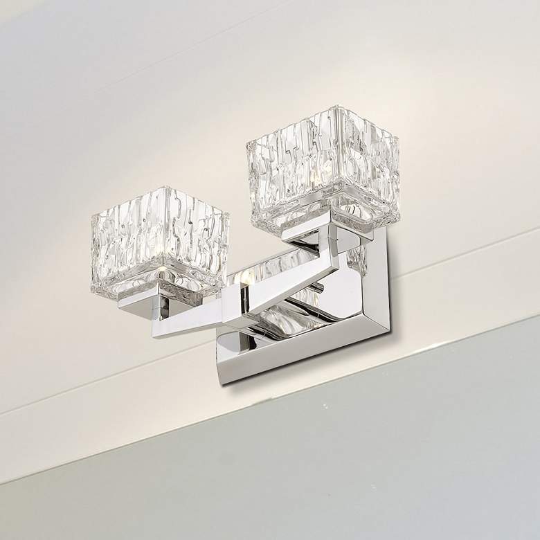 Image 1 Rubicon 6 1/2" High Chrome 2-Light Wall Sconce