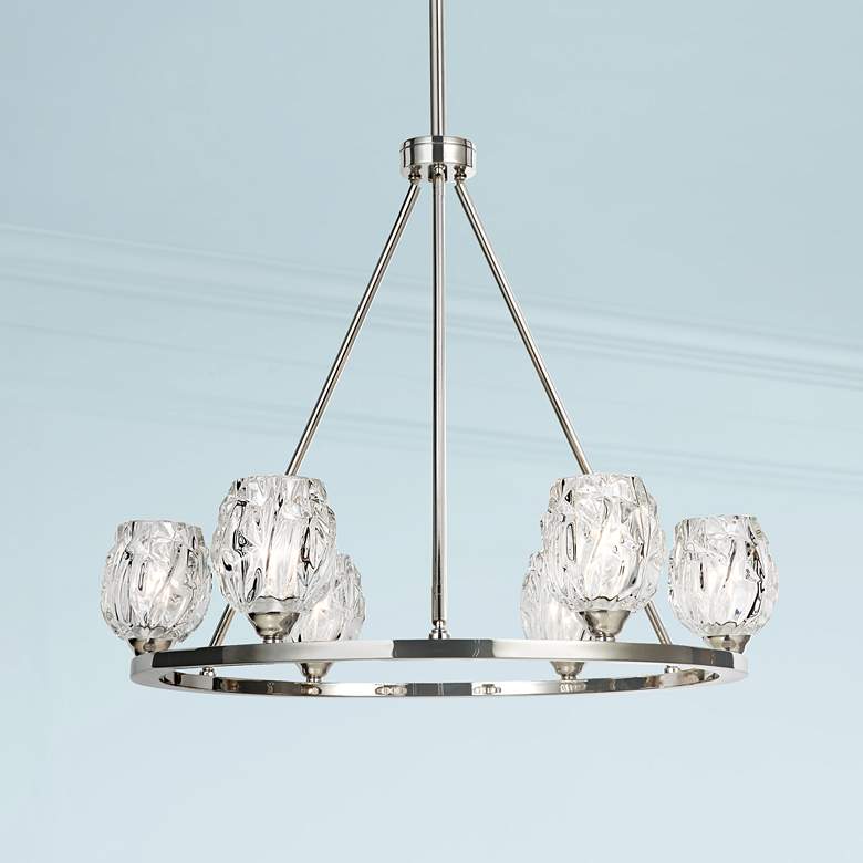 Image 1 Rubin 21" Wide Polished Nickel 6-Light Chandelier